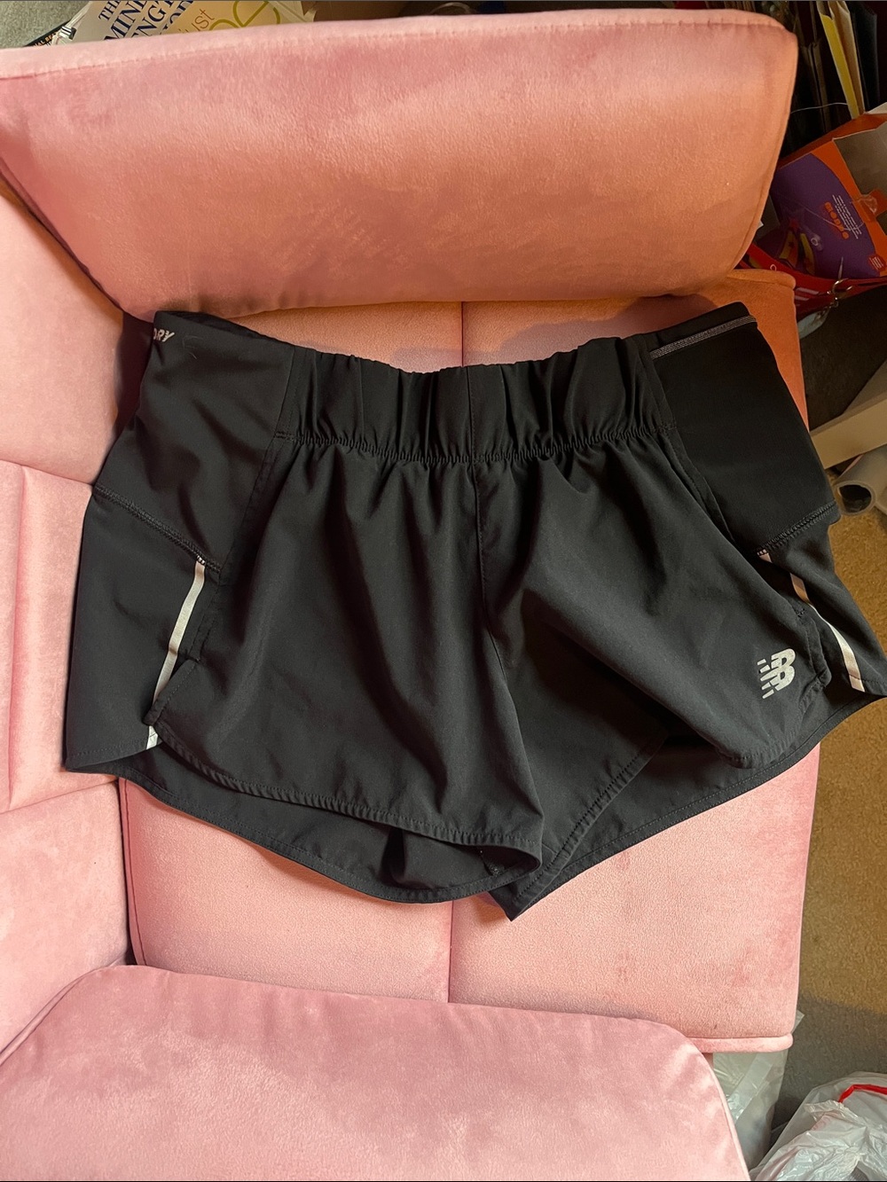 New Balance Black Women’s Athletic Running Shorts with Reflective Trim